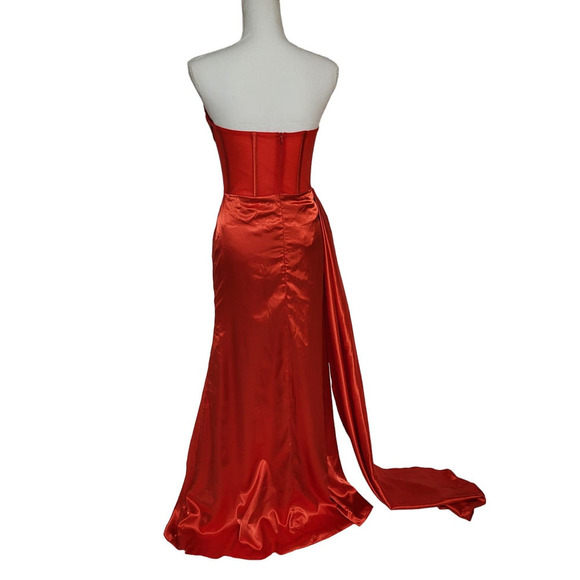 NWT Beautiful Red Formal Gown Prom Dress Wedding Party Bridesmaid MOTB - Picture 2 of 10